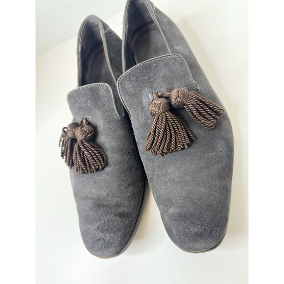 Jimmy Choo Brown Suede and Leather Foxley Tassel Loafers, Size 46 - Picture 7 of 14